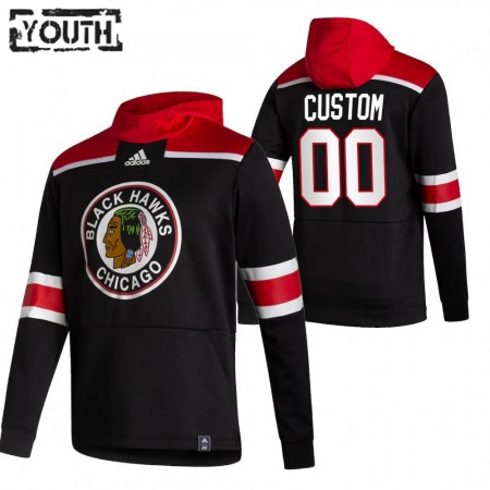 Kinder Eishockey Chicago Blackhawks Custom 2020-21 Reverse Retro Pullover Hooded Sweatshirt